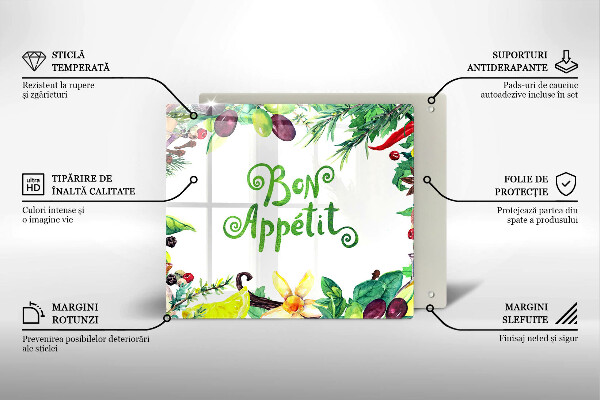 Protector encimera Inscripción de bon appetit
