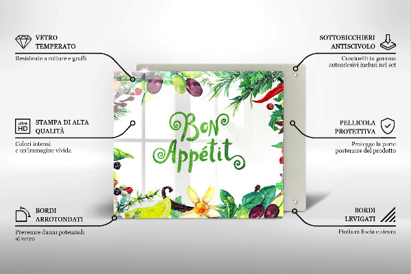 Protector encimera Inscripción de bon appetit