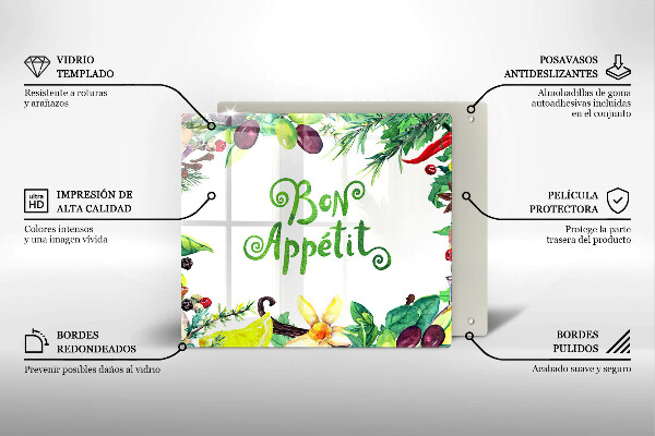 Protector encimera Inscripción de bon appetit