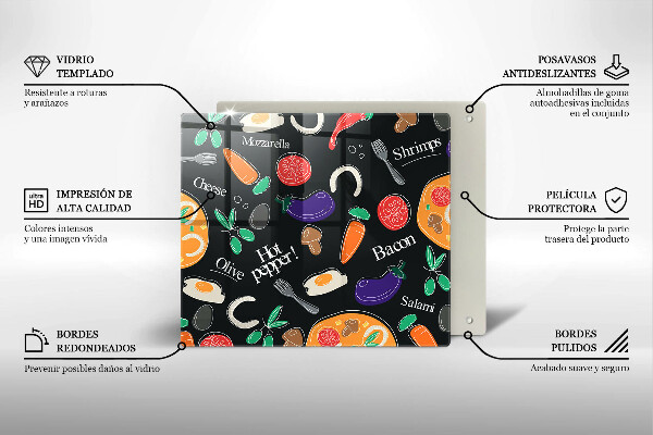 Protector encimera Ilustración de comida