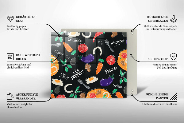 Protector encimera Ilustración de comida