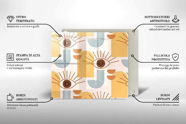 Protector encimera Patrón de ojos boho