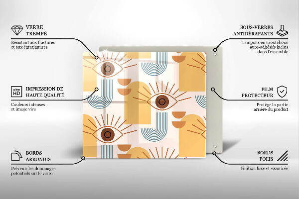 Protector encimera Patrón de ojos boho