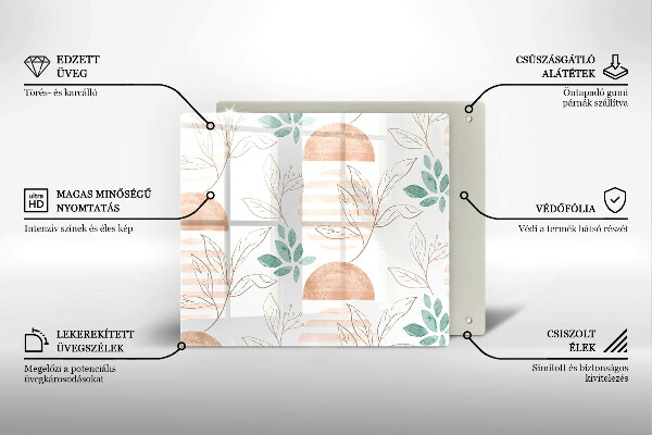 Protector encimera Patrón de hojas boho