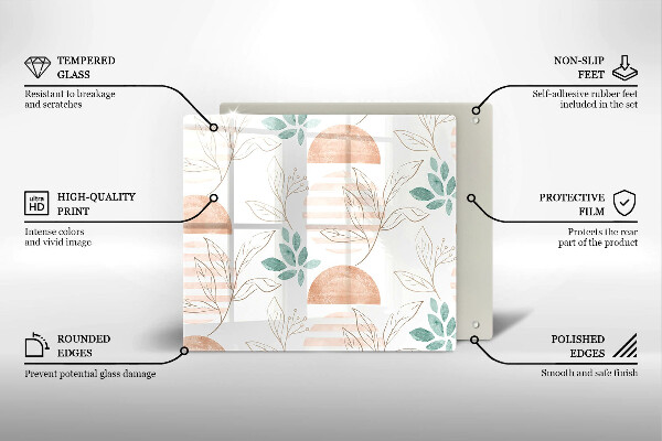 Protector encimera Patrón de hojas boho