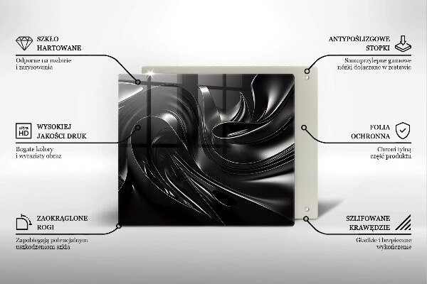 Protector encimera Masa negra abstracta