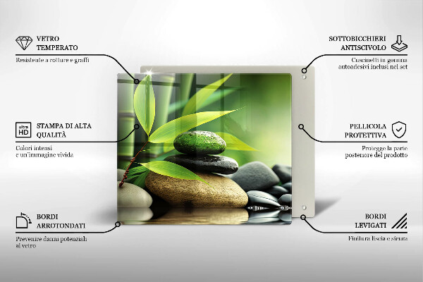 Protector encimera Piedras de bambú zen