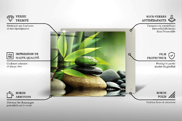 Protector encimera Piedras de bambú zen