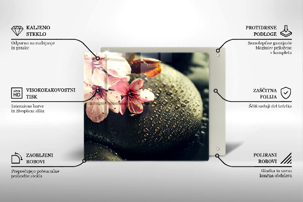 Protector encimera Flores piedras zen