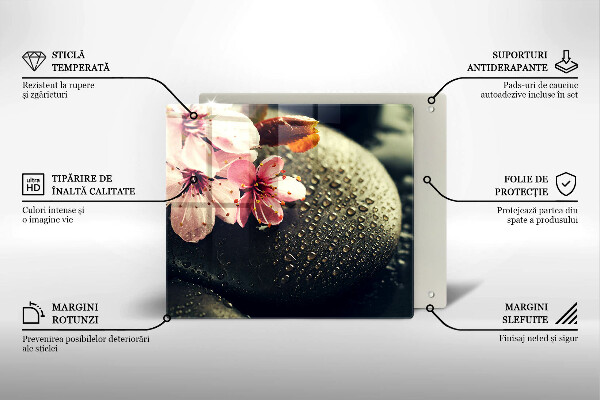 Protector encimera Flores piedras zen