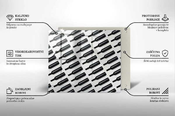 Protector encimera Botellas de vino negro