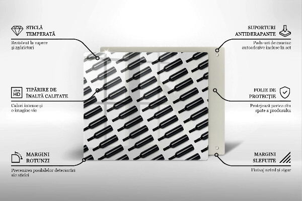 Protector encimera Botellas de vino negro