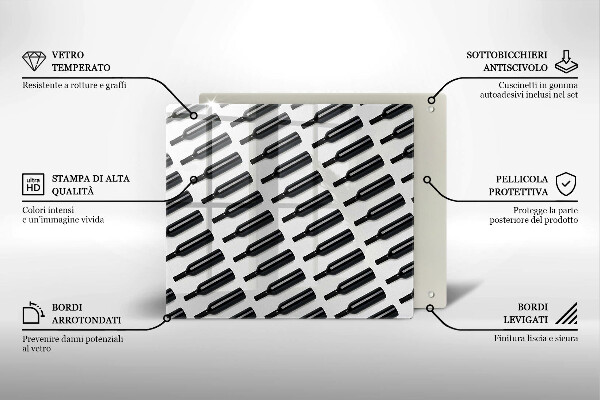 Protector encimera Botellas de vino negro