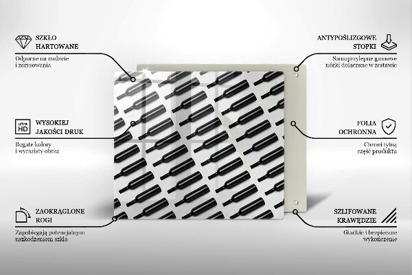 Protector encimera Botellas de vino negro