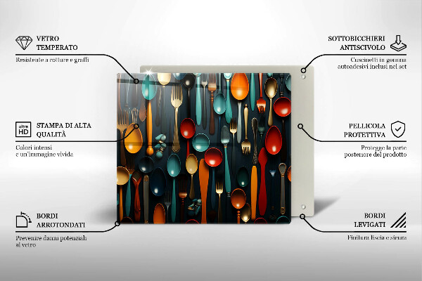 Protector encimera Cucharas y tenedores de colores