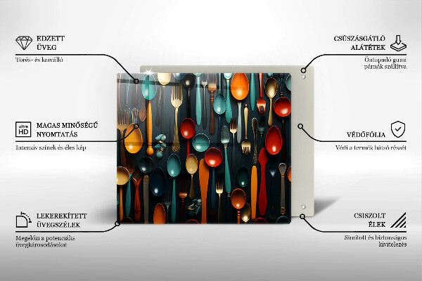 Protector encimera Cucharas y tenedores de colores