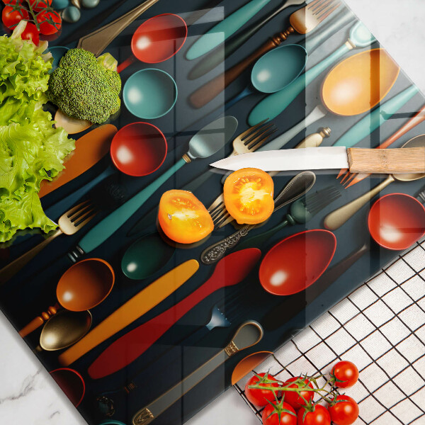 Protector encimera Cucharas y tenedores de colores