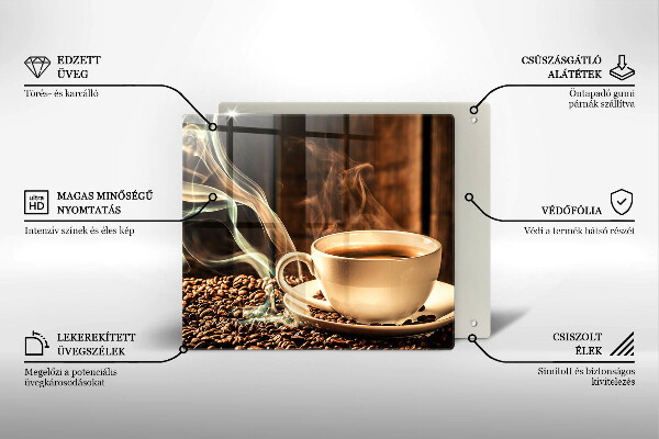 Protector encimera Taza y granos de café