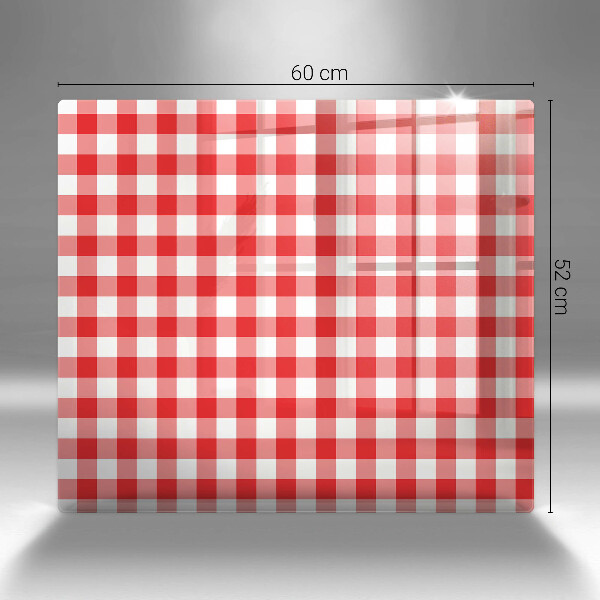 Protector encimera Patrón de cuadros rojos y blancos