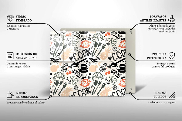 Protector encimera Motivo de cocina de dibujos animados