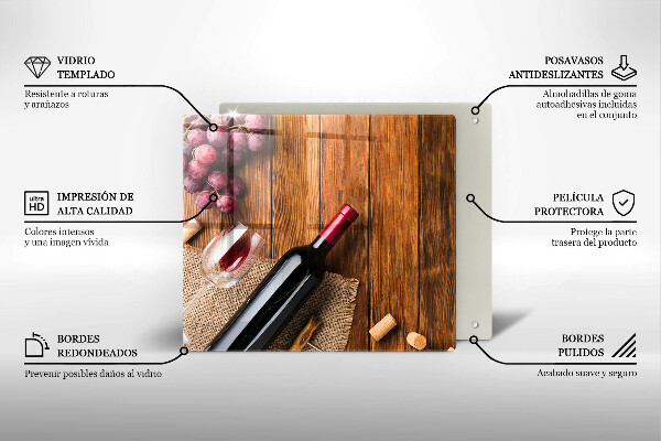 Protector encimera Una botella de vino tinto