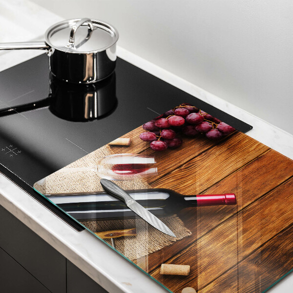 Protector encimera Una botella de vino tinto