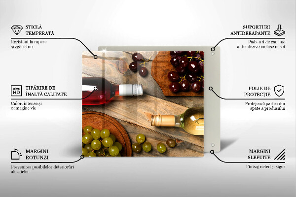 Protector encimera Botellas de vino y uvas