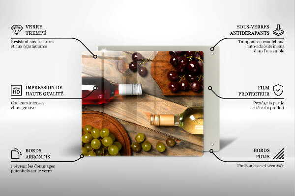 Protector encimera Botellas de vino y uvas