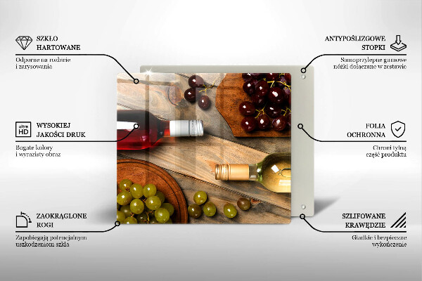 Protector encimera Botellas de vino y uvas