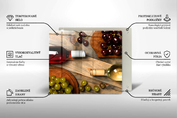 Protector encimera Botellas de vino y uvas