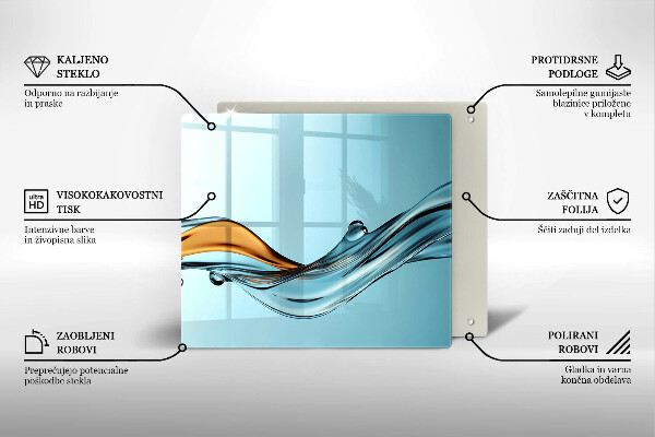 Protector encimera Agua sobre un fondo azul