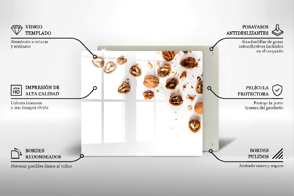 Protector encimera Nueces sobre un fondo blanco