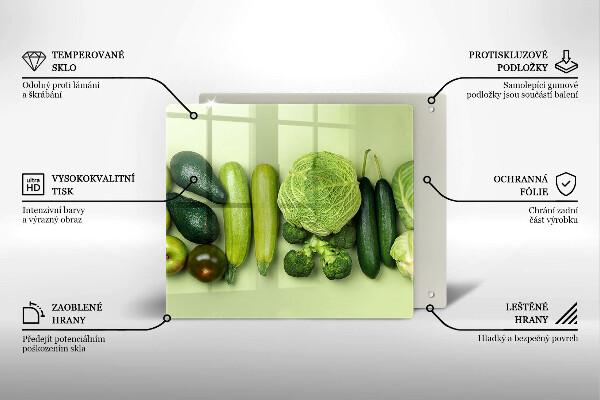 Protector encimera Frutas y verduras verdes