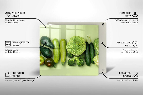 Protector encimera Frutas y verduras verdes