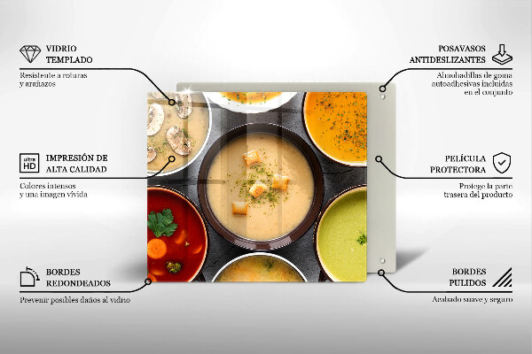 Protector encimera Sopas coloridas