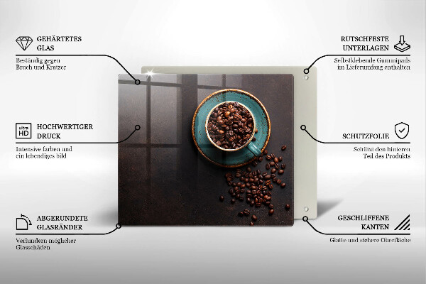 Protector encimera Una taza de granos de café