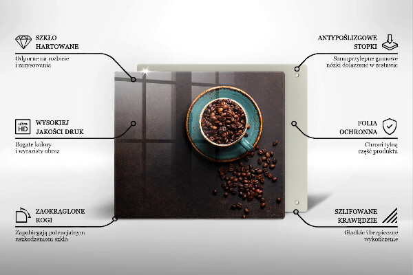 Protector encimera Una taza de granos de café