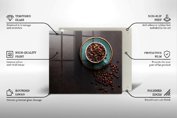 Protector encimera Una taza de granos de café