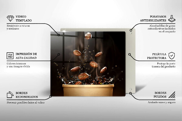 Protector encimera Granos de café calientes