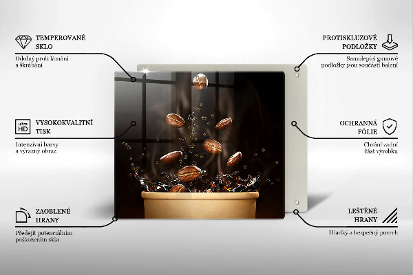 Protector encimera Granos de café calientes