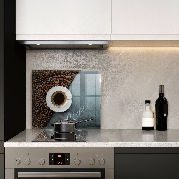 Protector encimera Granos de café y taza