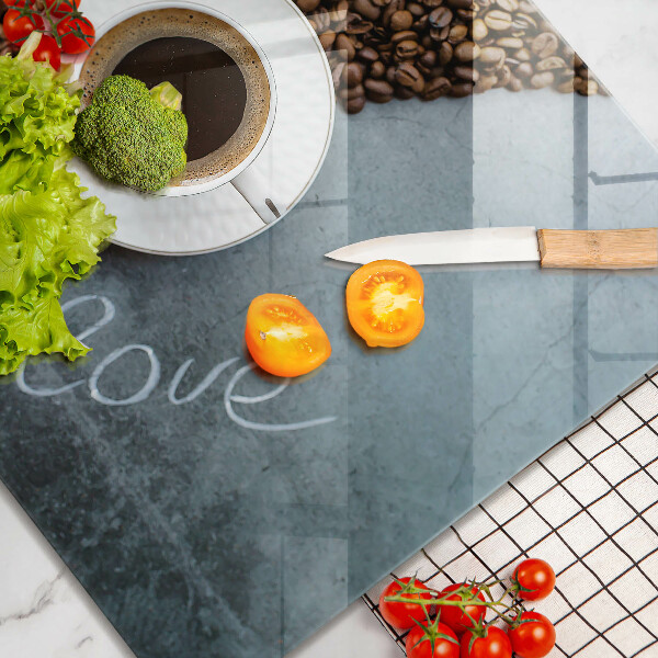 Protector encimera Granos de café y taza