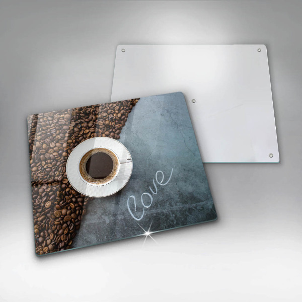 Protector encimera Granos de café y taza