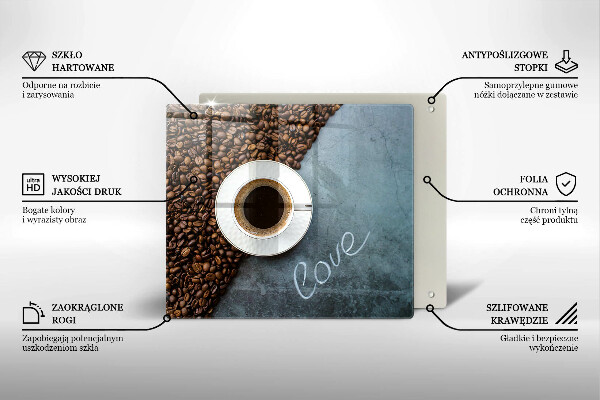 Protector encimera Granos de café y taza