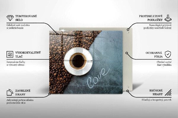 Protector encimera Granos de café y taza