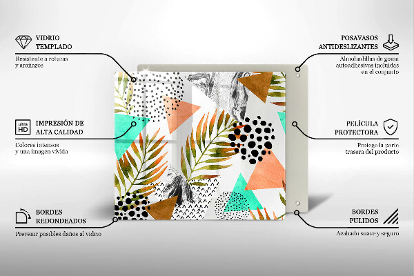 Protector encimera Patrón de hojas boho