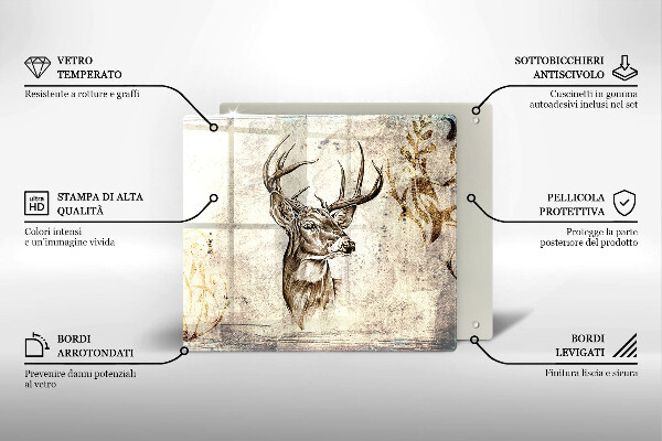 Protector encimera Ilustración de animales ciervos