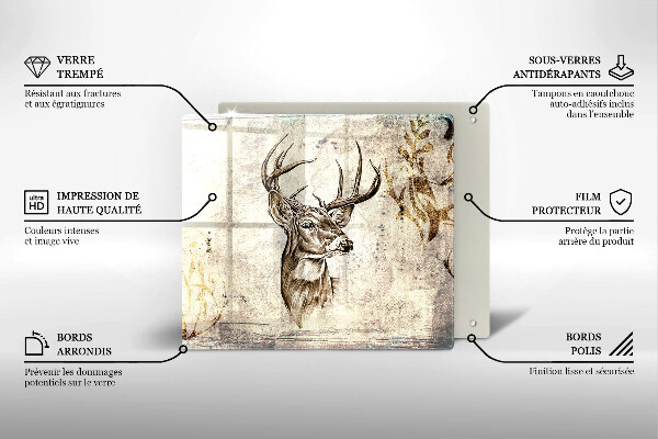 Protector encimera Ilustración de animales ciervos