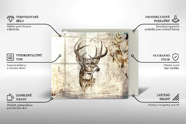 Protector encimera Ilustración de animales ciervos