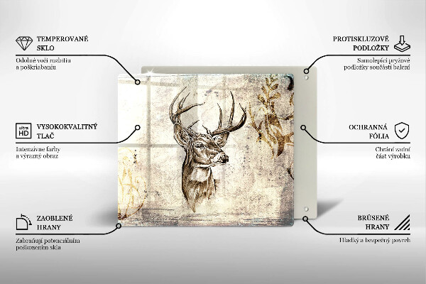 Protector encimera Ilustración de animales ciervos